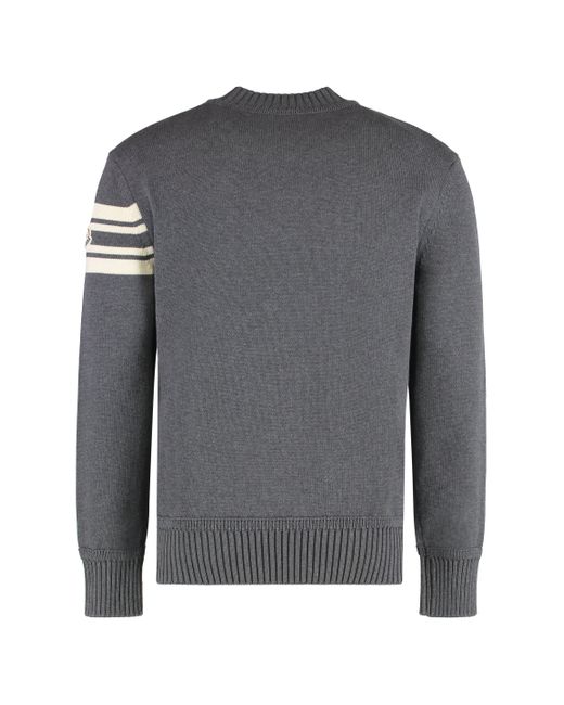 Moncler Gray Sweater With Round Neck for men