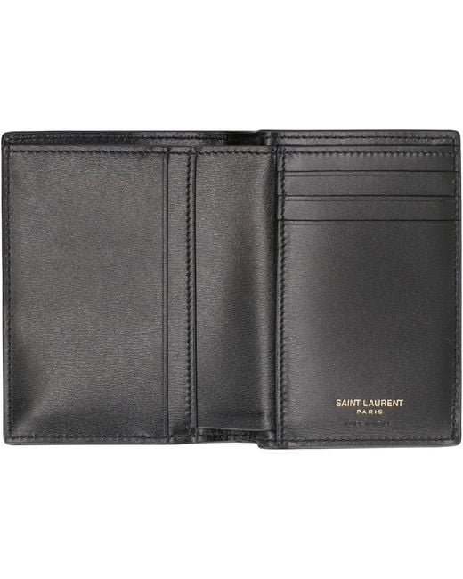 Portacarte Tiny Cassandre in pelle di Saint Laurent in Black da Uomo