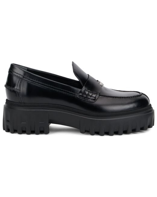 Hogan Black Leather Slip-On