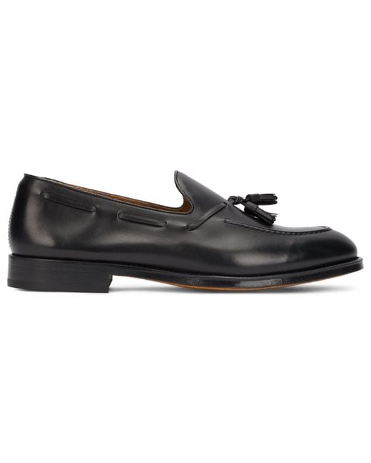 Doucal's Black Leather Loafer for men