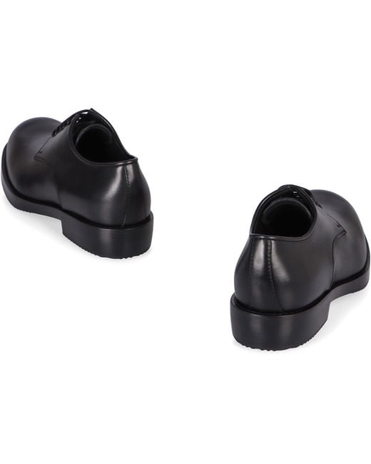 Dries Van Noten Black Leather Lace-Up Shoes for men