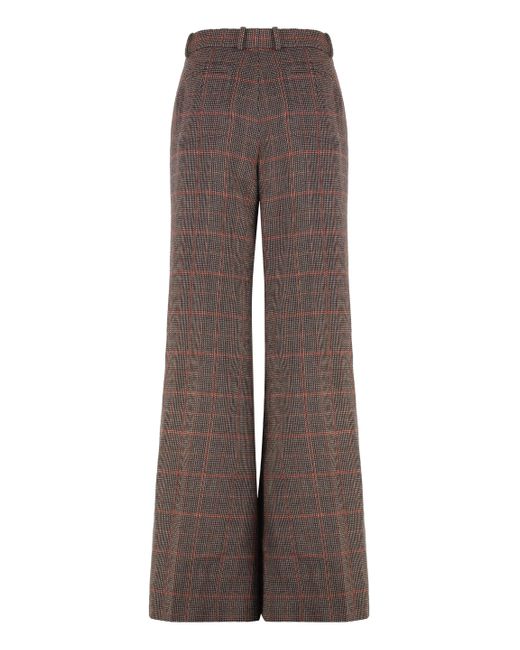 Pantaloni flared-leg di Chloé in Brown