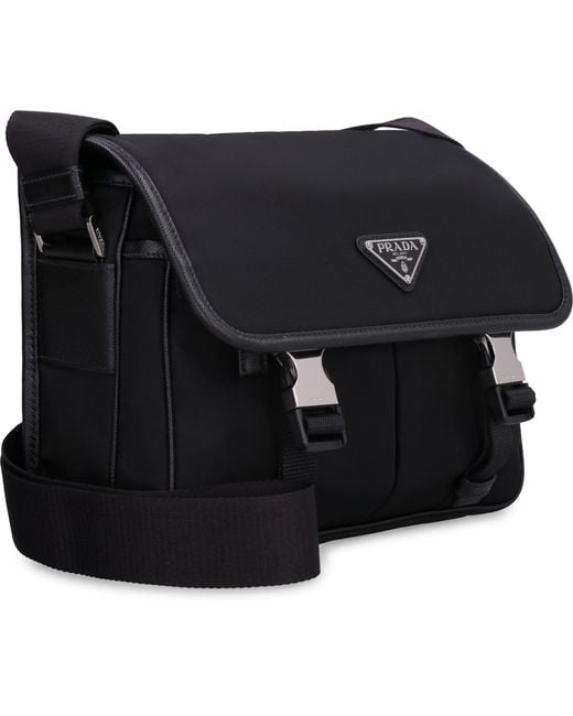 Prada Re-nylon Messenger Bag in Black for Men | Lyst Prada Re-nylon Messenger Bag in Black for Men | Lyst