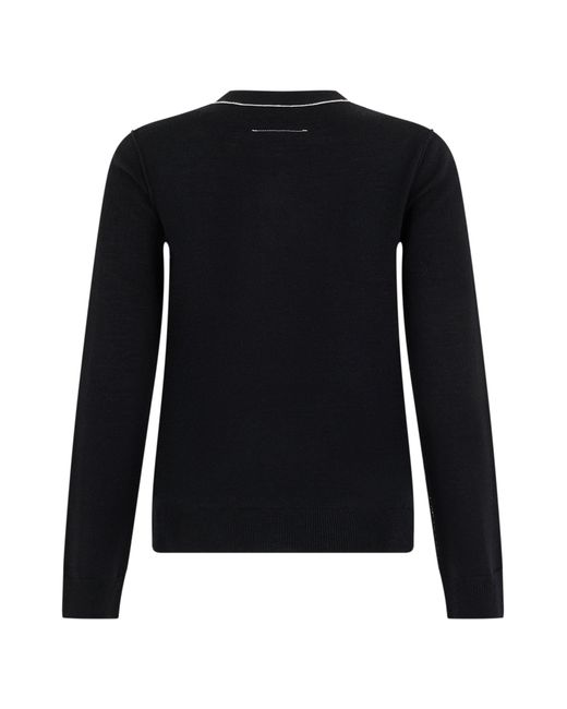 MM6 by Maison Margiela Black Crew Neck Sweater
