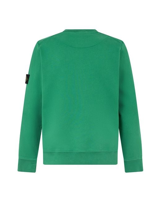 Stone Island Green Crew Neck Sweatshirt With Logo for men