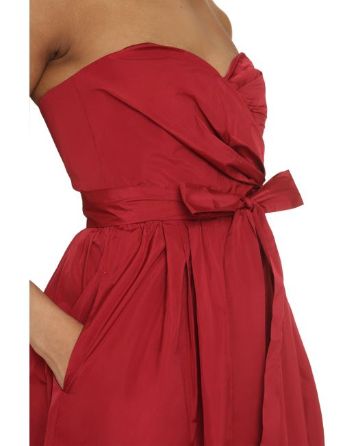 Max Mara Studio Red 'anzio' Taffeta Long Dress