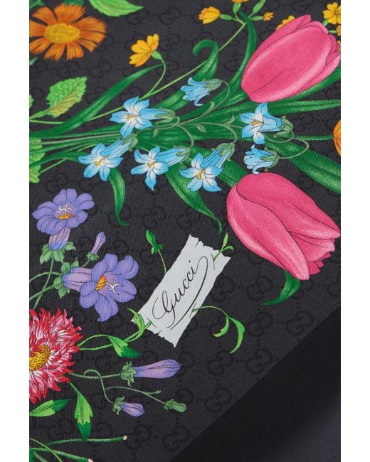 Gucci Black Silk Twill Square With Print
