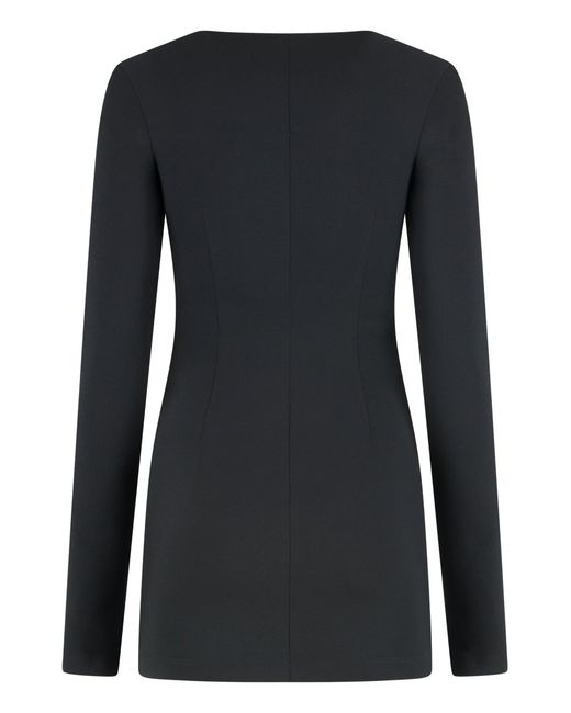 The Attico Black Crepe Mini Dress