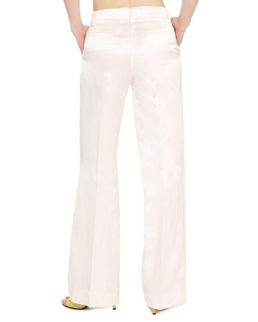 P.A.R.O.S.H. White Viscose And Silk Trousers