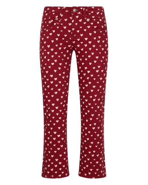 R13 Red Charlotte Printed Jeans