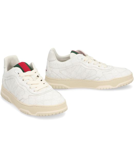 Gucci White Re-Web Sneakers