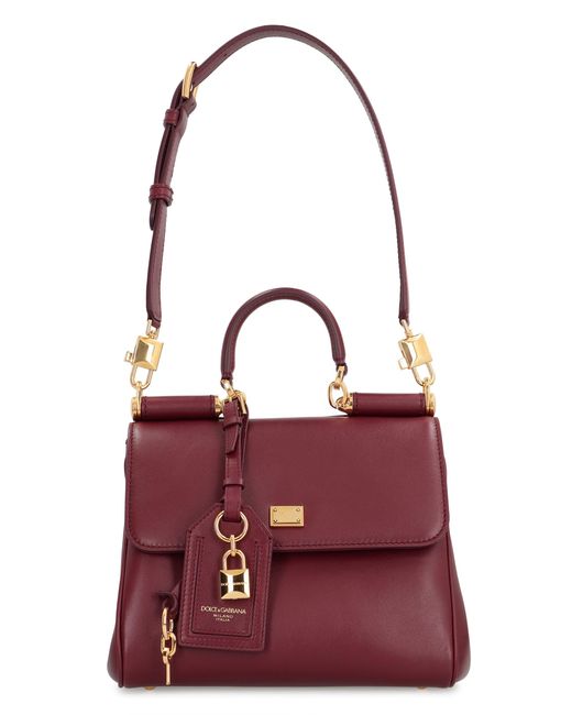 Dolce & Gabbana Purple My Sicily Leather Handbag