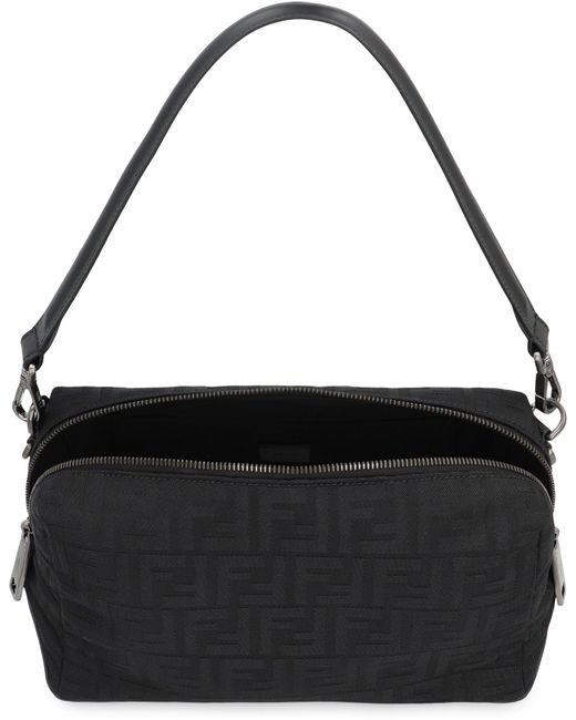 Fendi Black Medium Squared Ff Bag for men