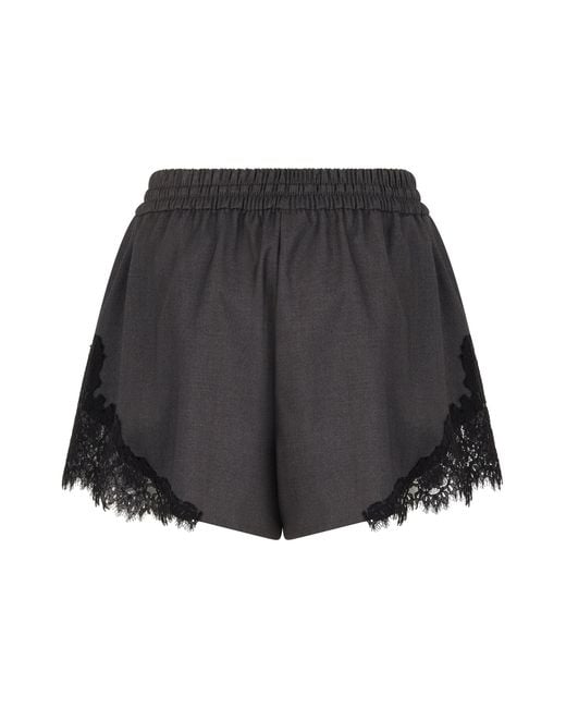 Pinko Black Shorts With Lace Details