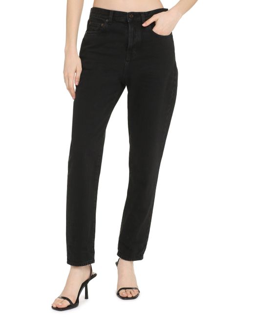 Saint Laurent Blue 5-Pocket Straight-Leg Jeans