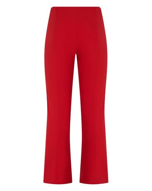 Vince Red High-Waisted Cropped Flare Pants