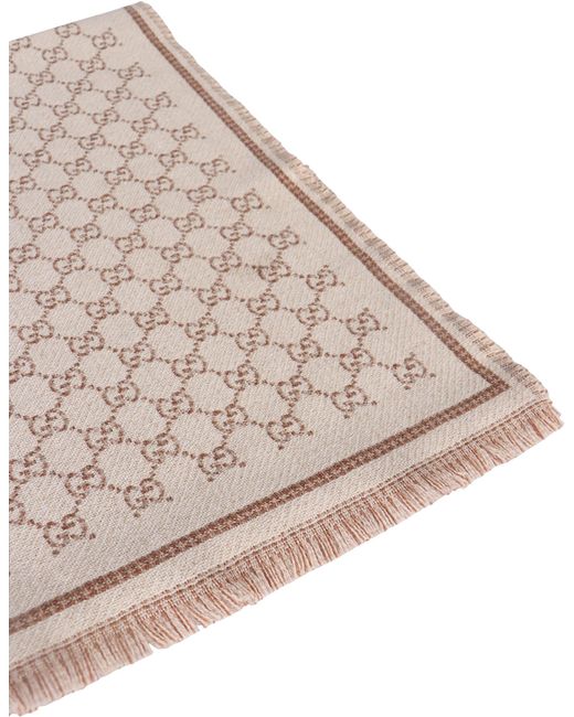 Gucci Pink Wool Scarf Gg