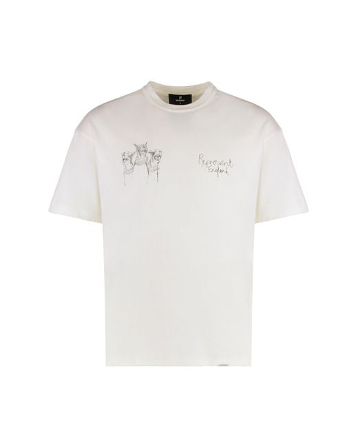 Represent White Hand Drawn Thoroughbred T-Shirt for men