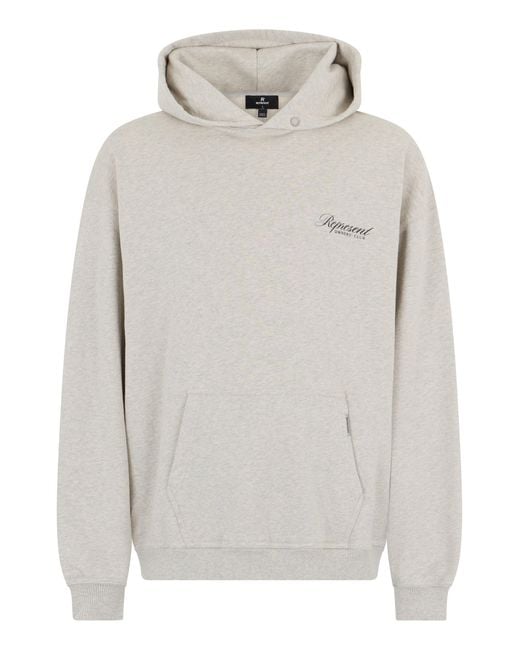 Represent Gray Hooded Owners Club Script Sweatshirt for men