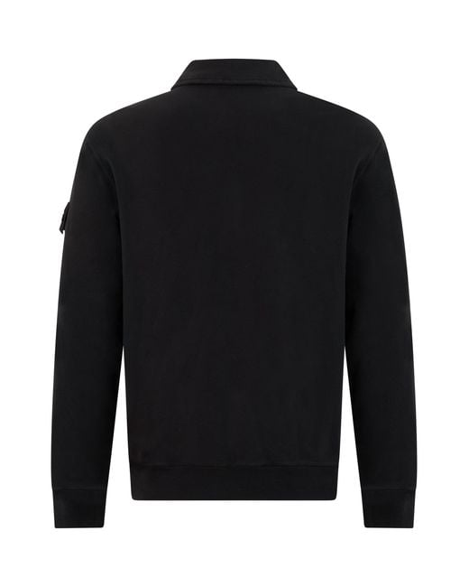 Stone Island Black Long Sleeve Polo for men
