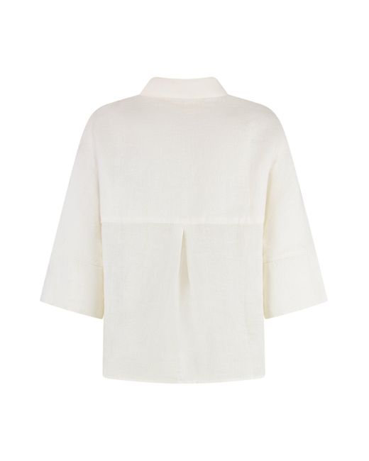 Camicia in lino di 120% Lino in White