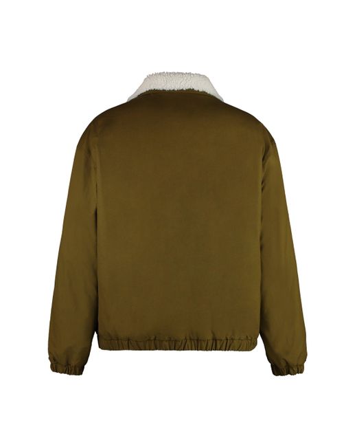 Giacca in cotone con chiusura a zip di Bottega Veneta in Green da Uomo