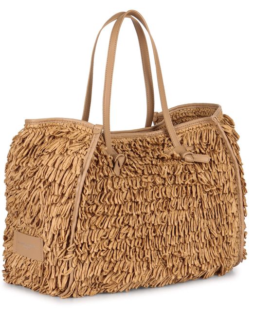Gianni Chiarini Brown Marcella Raffia Tote Bag