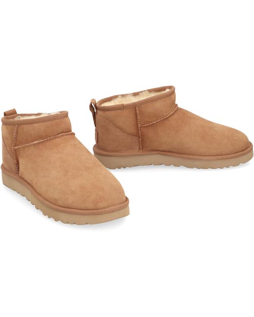Ugg Brown Classic Ultra Mini Ankle Boots
