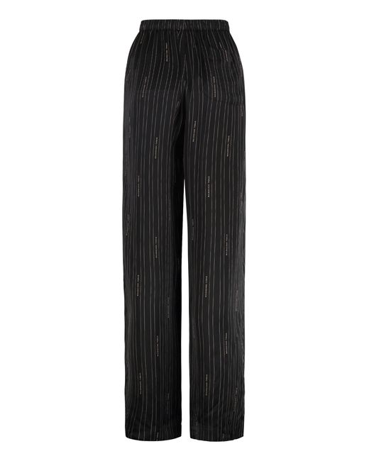 Balenciaga Black High-Waist Wide-Leg Trousers