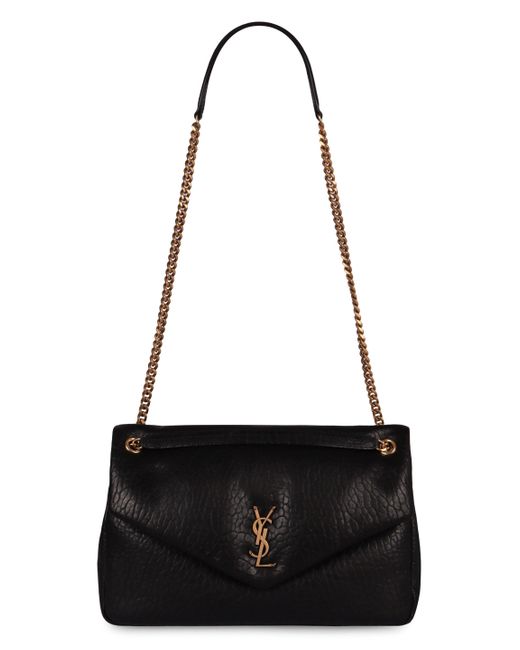 Saint Laurent Black Calypso Large Leather Shoulder Bag