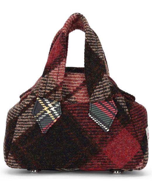 Vivienne Westwood Red Tweed Wool Bag