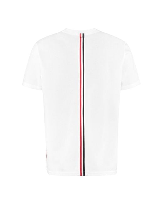 Thom Browne White Cotton Piqué T-Shirt for men