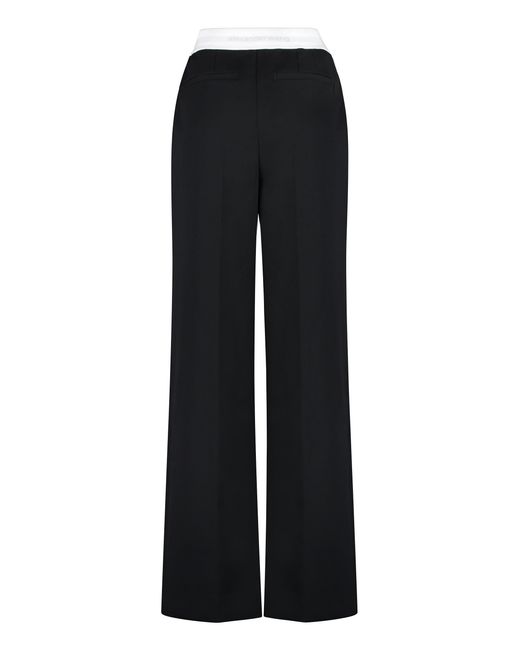 Alexander Wang Black Straight-Cut Pants With Contrasting Logo Band