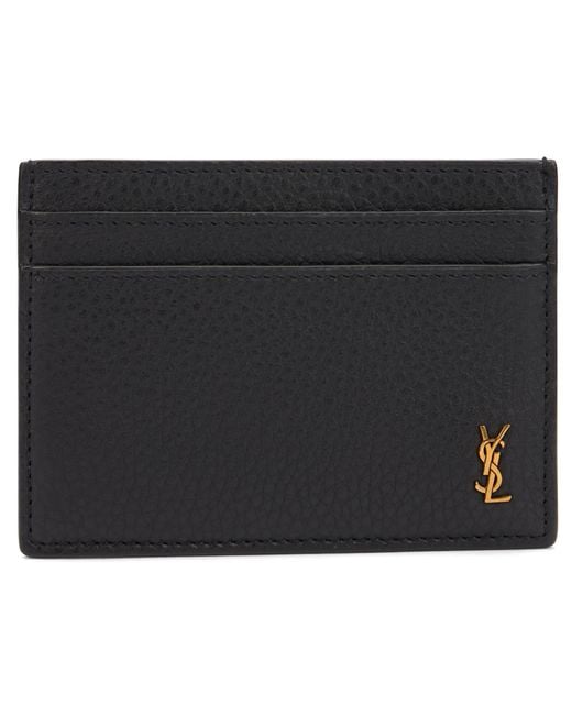 Saint Laurent Black Tiny Cassandre Card Holder for men