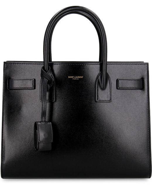 Saint Laurent Black Mini Leather Shopping Handbag