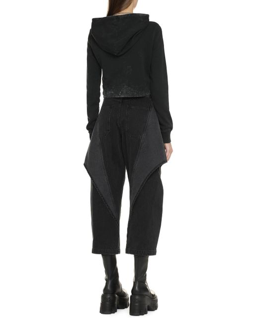 Felpa F-Slimmy-P5 in cotone con cappuccio di DIESEL in Black