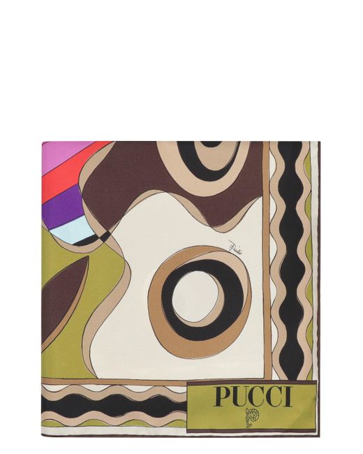 Foulard in seta stampata di Emilio Pucci in Multicolor
