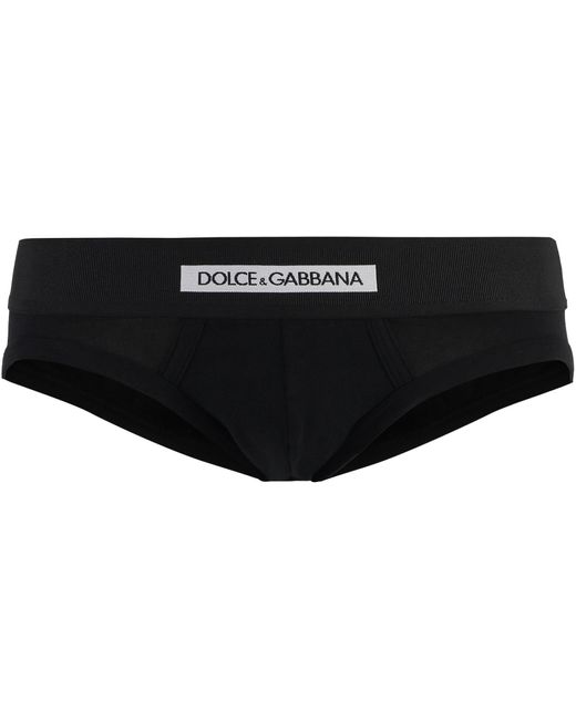 Slip tinta unita di Dolce & Gabbana in Black da Uomo