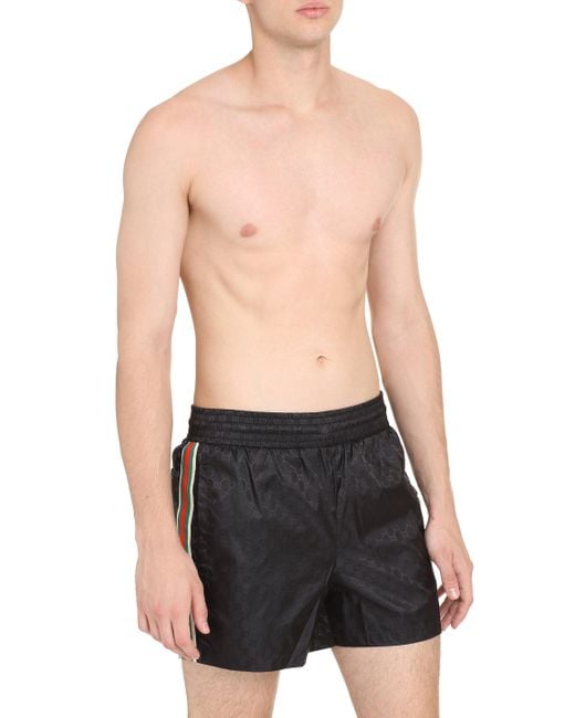 Gucci Gray GG Nylon Swim Shorts for men