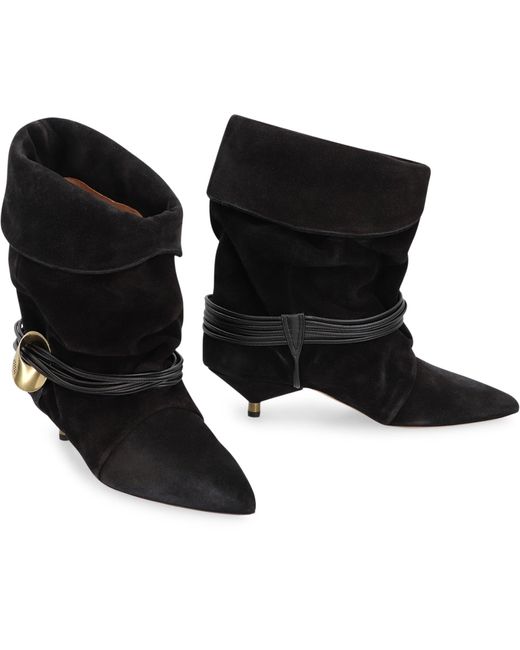 Stivaletti Edrika in suede di Isabel Marant in Black