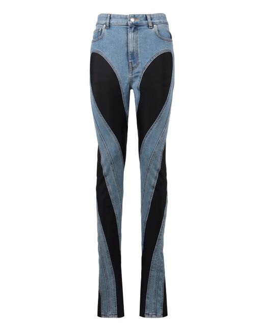 Mugler Blue Spiral Skinny Jeans