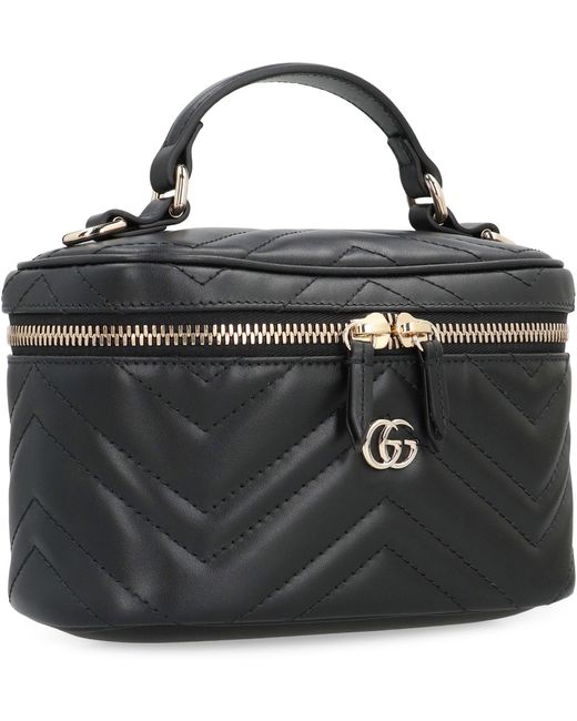 Gucci Black Gg Marmont Leather Mini Handbag