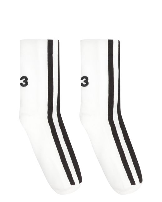 Y-3 Black Logo Cotton Blend Socks for men