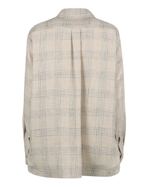 Camicia in motivo check di Kiton in Natural