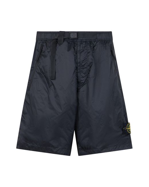 Stone Island Blue Ripstop Tear-Resistant Shorts