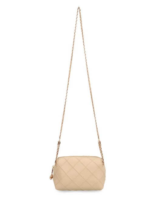 Tory Burch Natural Fleming Leather Crossbody Bag