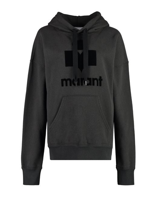 Isabel Marant Black Mansel Logo Cotton Hoodie