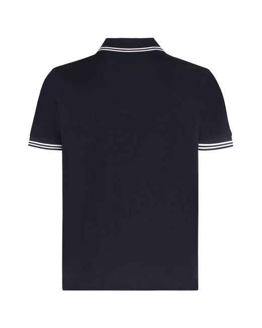 Polo in piquet di cotone di Moncler in Black da Uomo