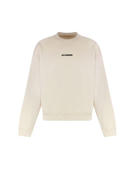Jil Sander Natural Cotton Crew-Neck Sweatshirt for men