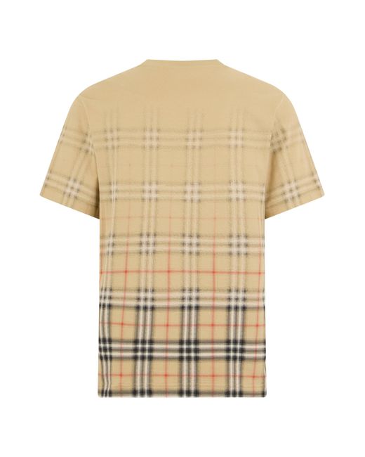 Burberry White Checkered Cotton T-Shirt for men